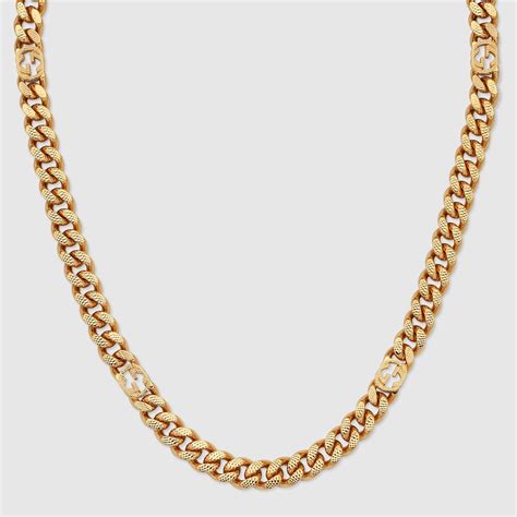 cadena gucci oro 18k|Collar Gucci Interlocking en oro amarillo de 18 quilates .